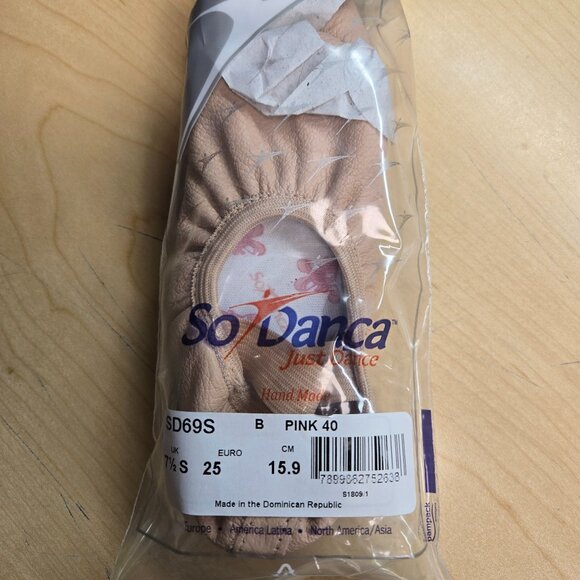 So Danca Toddler Girl's Size 7.5 Ballet Pink Ballet Shoes - Picture 2 of 4